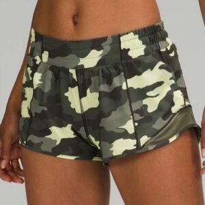 Camo lululemon hotty hot running shorts